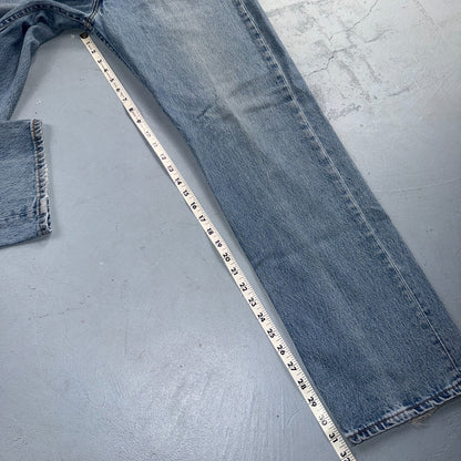 Levis 501 Vintage 90s USA XX Straight Leg Jeans Blue Light Wash 36x32 Act 35x31