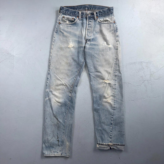 Levis 501 Vintage 80s Redline Selvedge USA XX Jeans Light Wash 31x36 Act 28x30