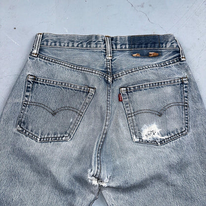 Levis 501 Vintage 80s Redline Selvedge USA XX Jeans Light Wash 66 Act 27x31