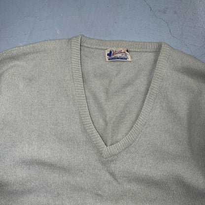 VTG 1940s 1950s Wool Fur Pullover Sweater Rockabilly Mens V Neck Lord Jeff