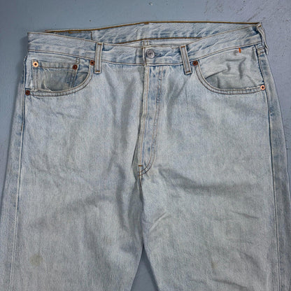 Levis 501 Vintage Y2K 90s XX Straight Leg Jeans Blue Light Wash 36x36 Act 35x32