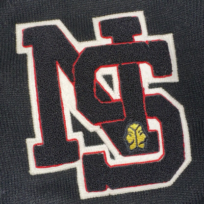 Vintage 1990s Dehen Varsity Letterman Cardigan Sweater Size 44 Black 1992 NS