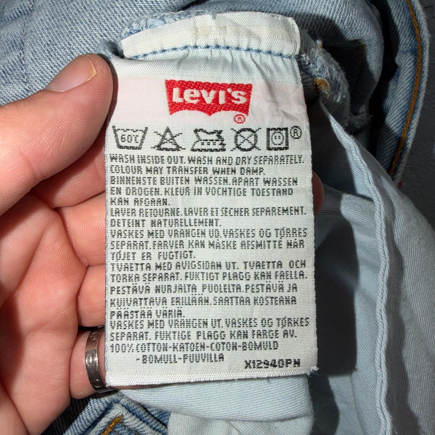 Levis 501 Vintage Y2K 90s XX Straight Leg Jeans Blue Light Wash 34x32 Act 33x31