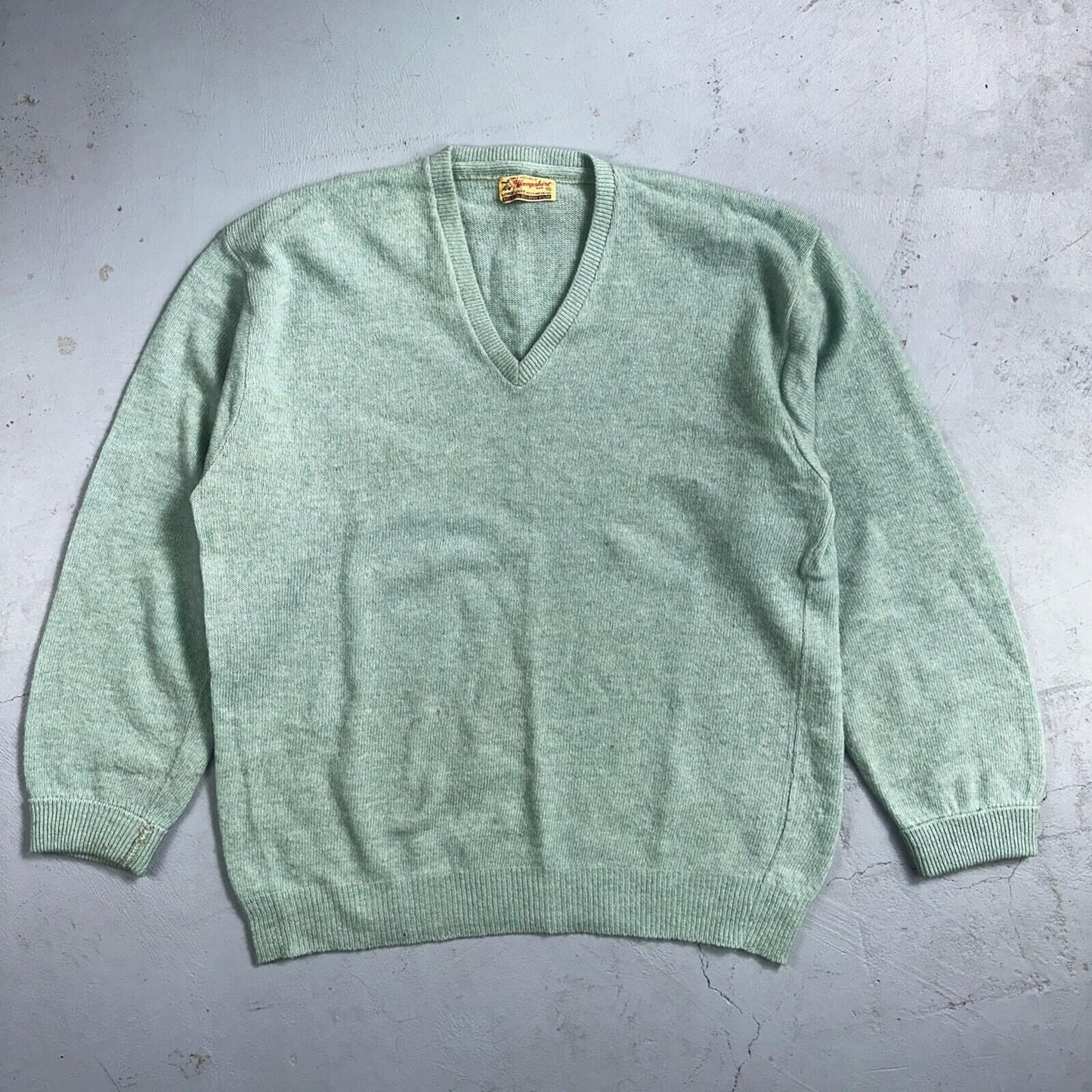 Lord Jeff Hampshire VTG 50s Knit XL Teal Green 1950s 60s Rockabilly Wool