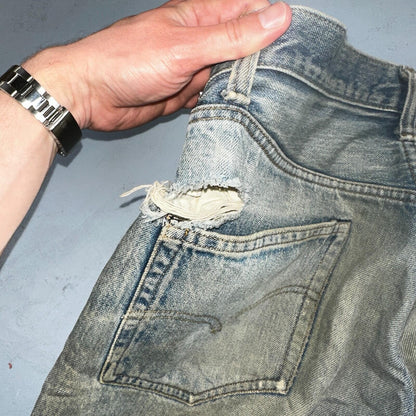 Levis 501 Vintage 80s Redline Selvedge USA XX Jeans Med Wash 34x38 Act 31x27