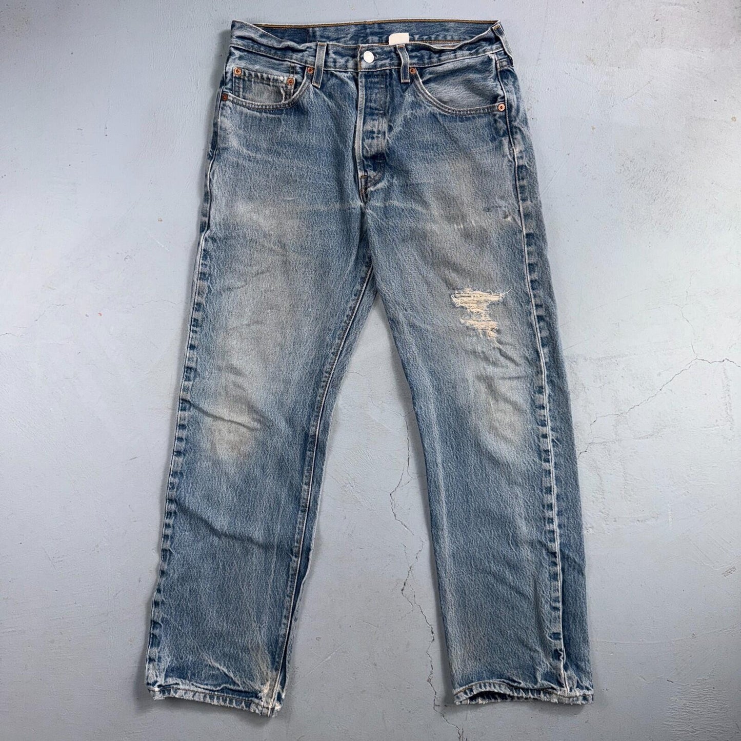 Levis 501 Vintage Y2K 90s XX Straight Leg Jeans Blue Light Wash 34x34 Act 31x30