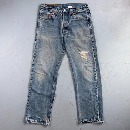 Levis 501 Vintage Y2K 90s XX Straight Leg Jeans Blue Light Wash 34x34 Act 31x30
