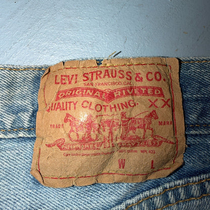 Levis 501 Vintage Y2K 90s XX Straight Leg Jeans Blue Light Wash 33x34 Act 32x32