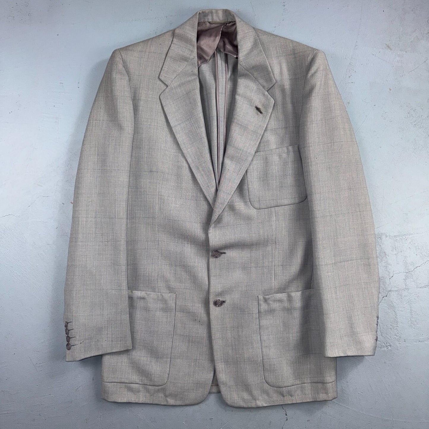 1960s 1970s VTG Mens 2 PC Suit 42 Jacket Coat Pants Gray Union Wool Rockabilly