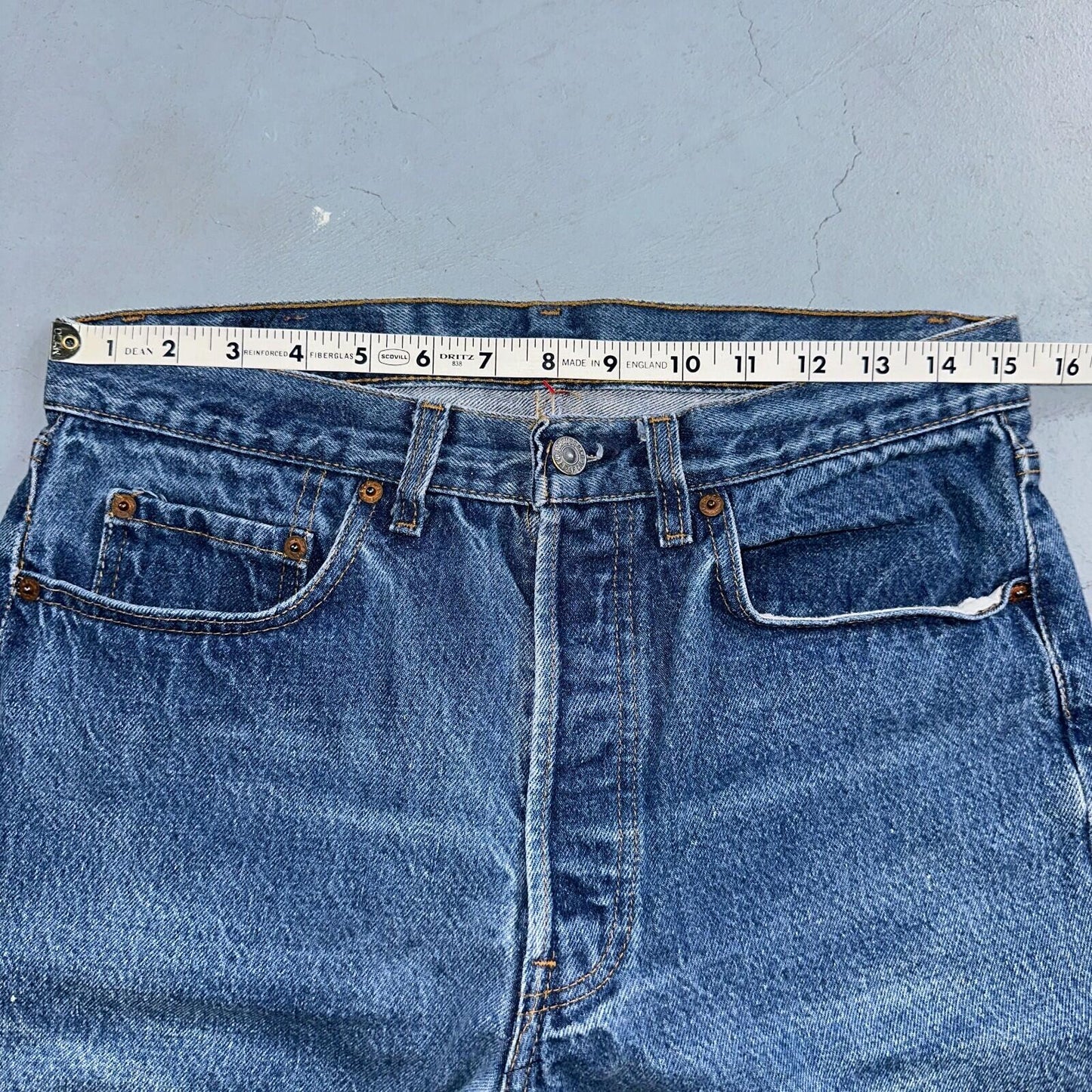 Levis 501 Vintage 80s USA XX Straight Leg Jeans Blue Med Wash 33x32 Act 30x27