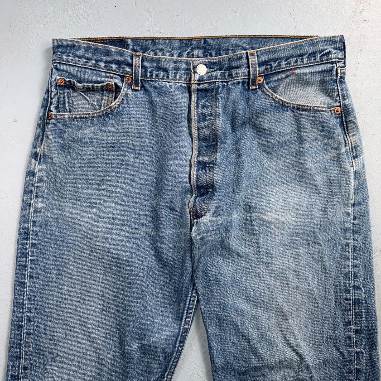 Levis 501 Vintage 90s Y2K XX Straight Leg Jeans Blue Light Wash 38x32 Act 35x28
