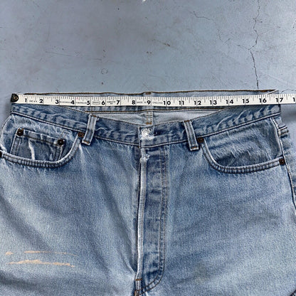 Levis 501 Vintage 80s USA XX 90s Straight Leg Jeans 38x34 Light Wash Act 34x29