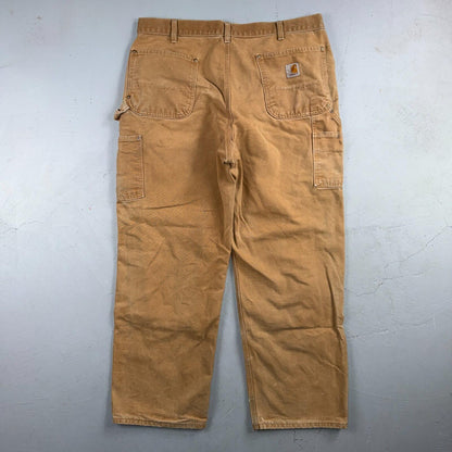 Carhartt VTG Double Knee Carpenter Pants B01 USA BRN Brown 36x28 Thrashed