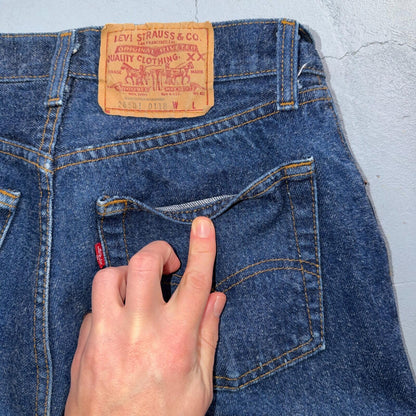 Levis 501 Vintage 80s USA XX Straight Leg Jeans High Rise Sz 13 Womens Act 28x32
