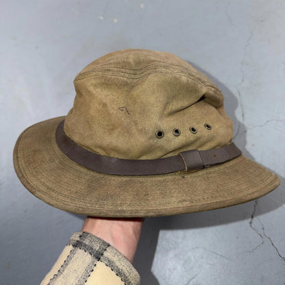 Filson VTG Tin Cloth Packer Hat Made in USA Large Used Worn Canvas USA 80s