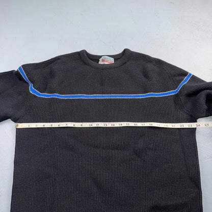 Montant Pull Wool Ski Sweater VTG 60s Blue Stripe Made in France Mens Rockabilly