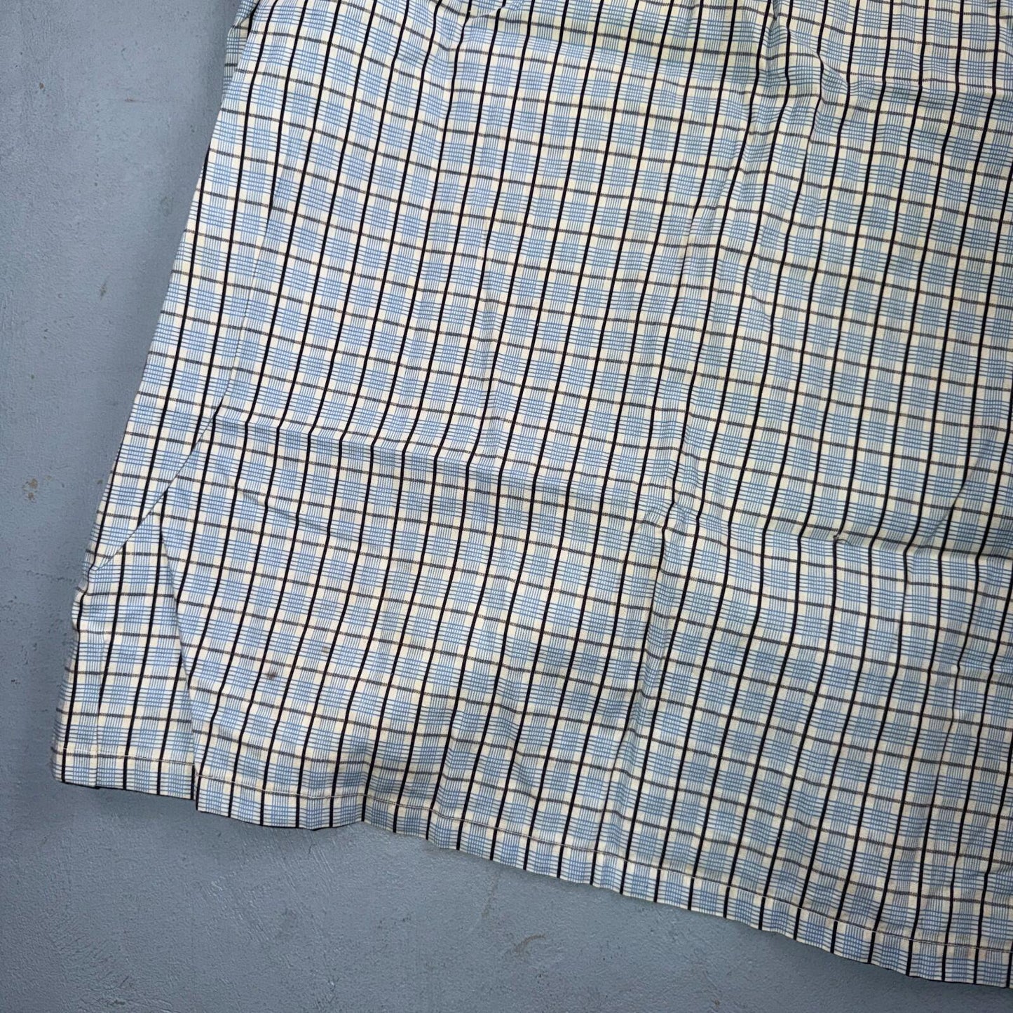 Vintage 1950s Loop Collar Truval Cotton Rockabilly Shirt Small Checkered 50s 60s