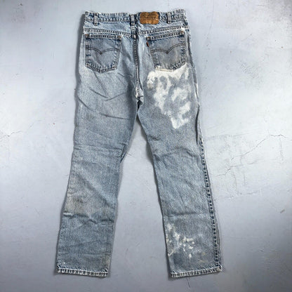 Levis 517 Vintage 90s USA Orange Tab Bootcut Flare Blue Worn Jeans Act 33x31