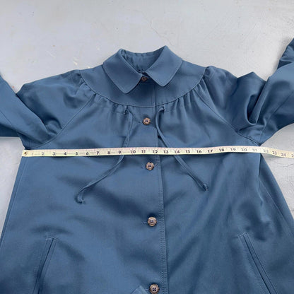 Forecaster of Boston Women's Rain Coat 14 Blue Polyester Trench Coat 1980s 80s