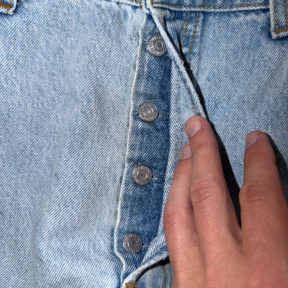 Levis 501 Vintage 90s Y2K XX Straight Leg Jeans Blue Light Wash 36x34 Act 35x32