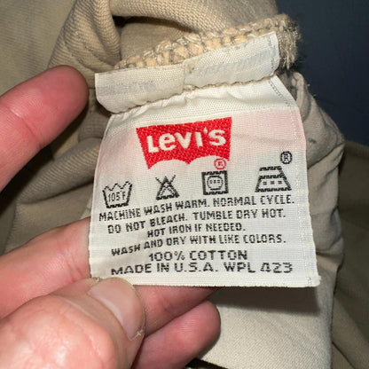 Levis 501 Vintage 90s USA XX Straight Leg Jeans Khaki Light Wash 31x30 Act 31x29