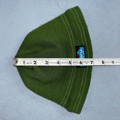 KAVU Beanie Green Knit Hat Seattle USA Outdoor Hiking Streetwear Skater Cap VTG