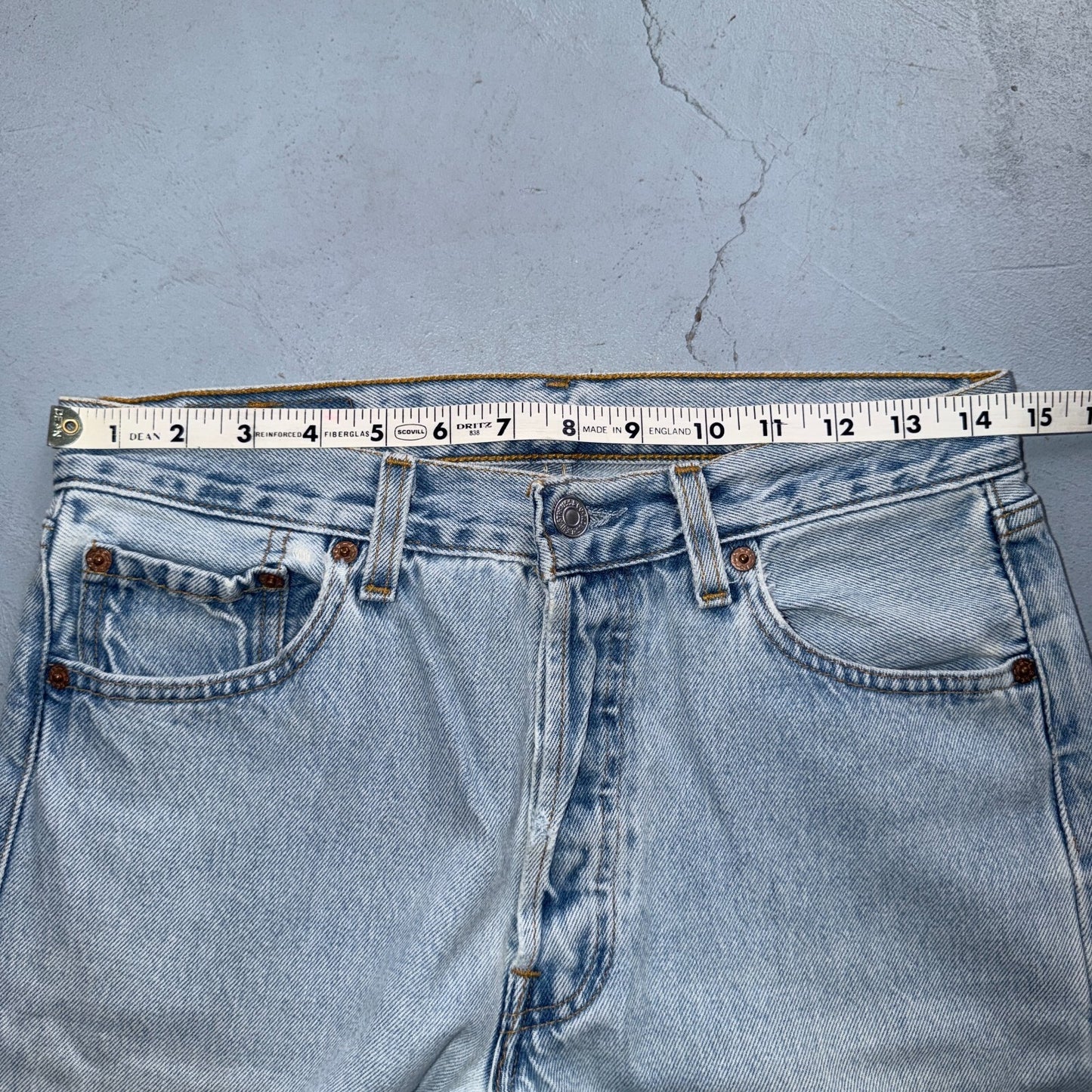 Levis 501 Vintage 90s USA XX Straight Leg Jeans Blue Light Wash 30x34 Act 29x32
