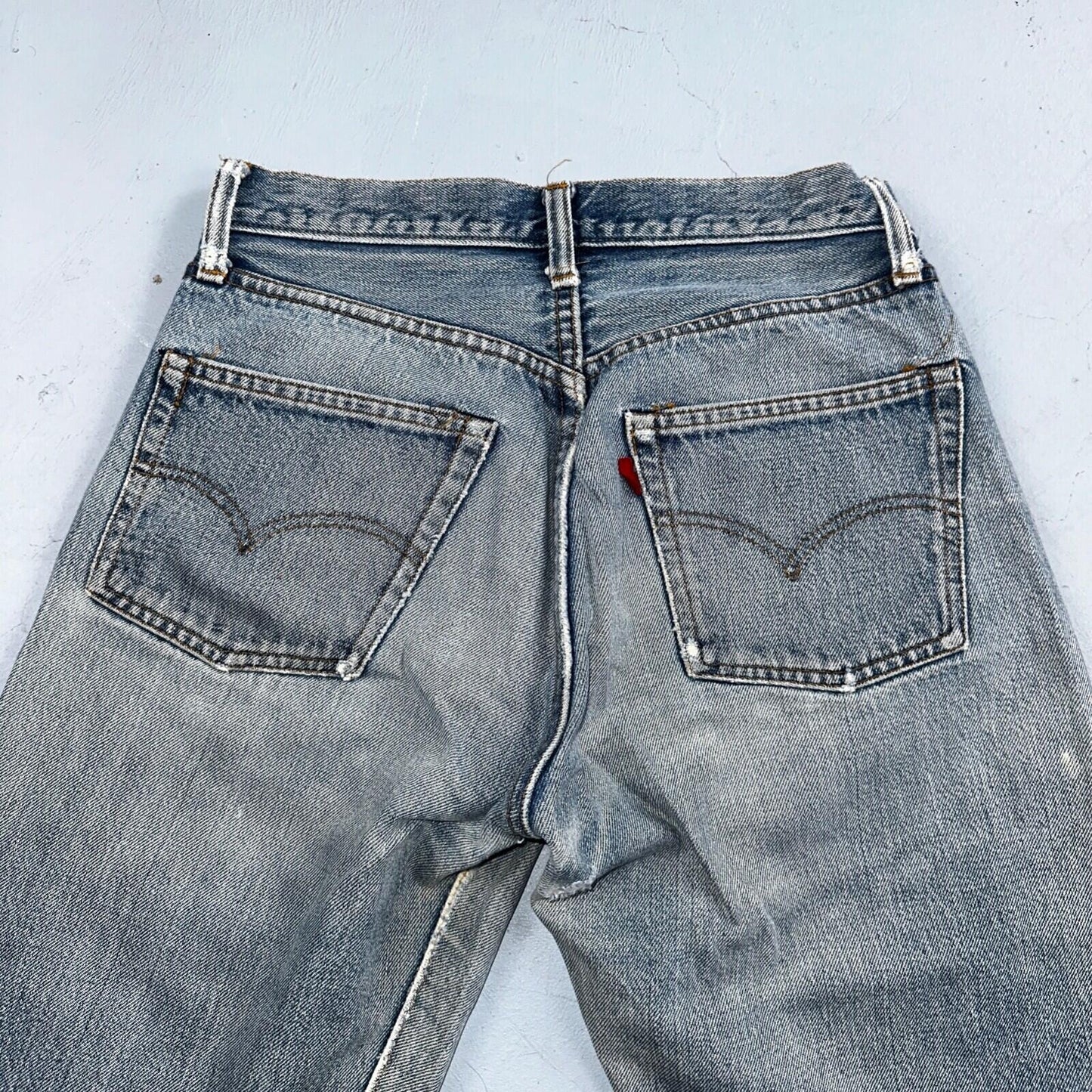 Levis 501 Vintage 80s Redline Selvedge USA XX Jeans Light Wash 30x36 Act 27x31