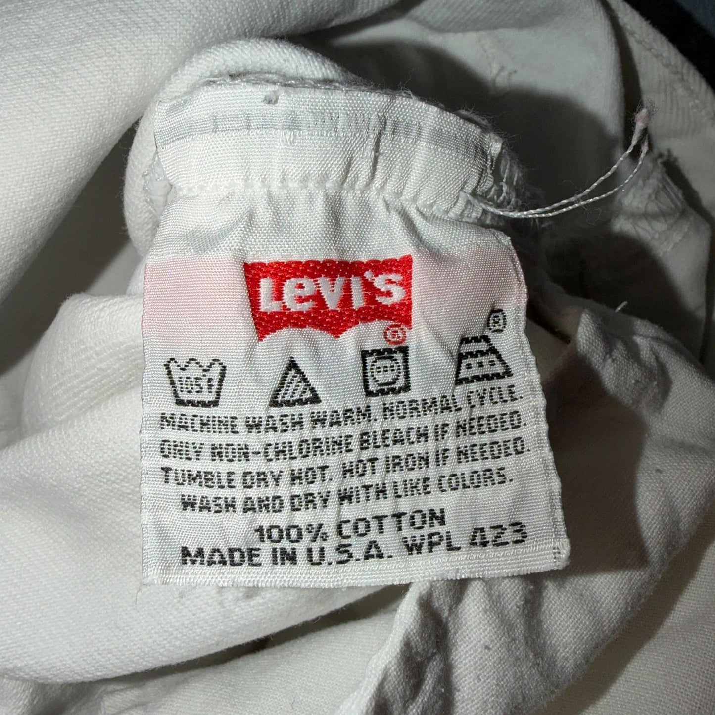 Levis 501 Vintage 90s USA XX Straight Leg Jeans White Light Wash 33x32 Act 31x31