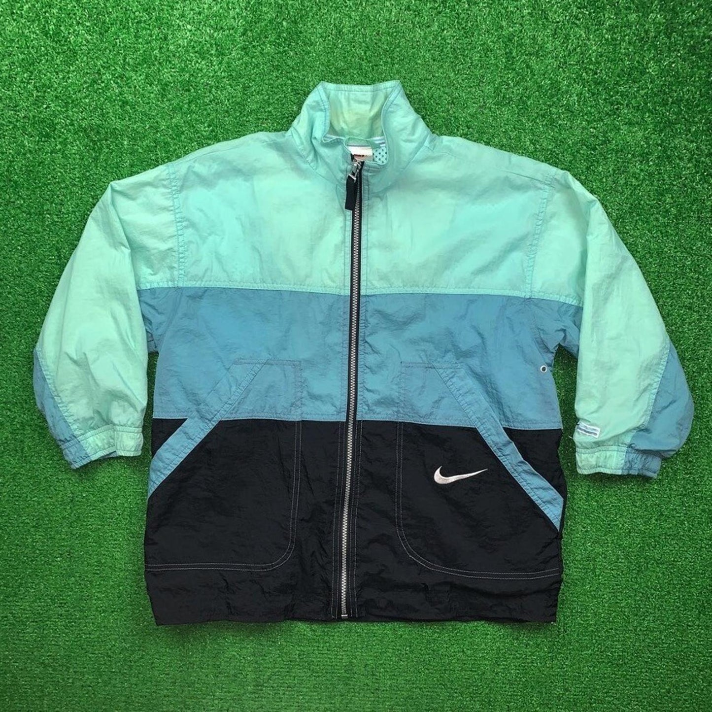 Vintage Nike Windbreaker Womens Jacket Teal 90s Running Cool Track Cute Blue