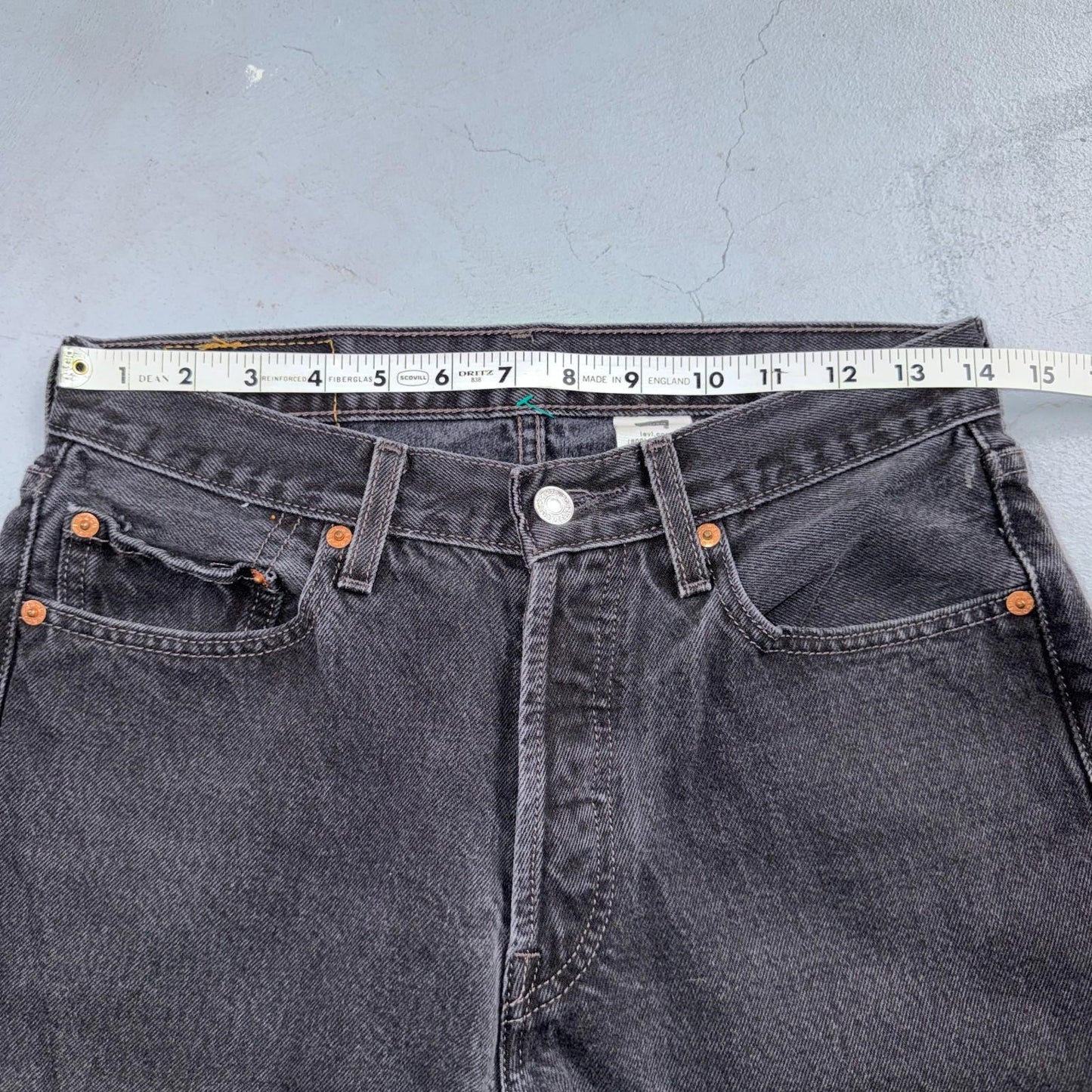 Levis 501 Vintage Y2K 90s XX Straight Leg Jeans Black Med Wash 29x34 Act 28x31