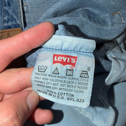 Levis 501 Vintage 90s USA XX Straight Leg Jeans Blue Light Wash 38x30 Act 38x25