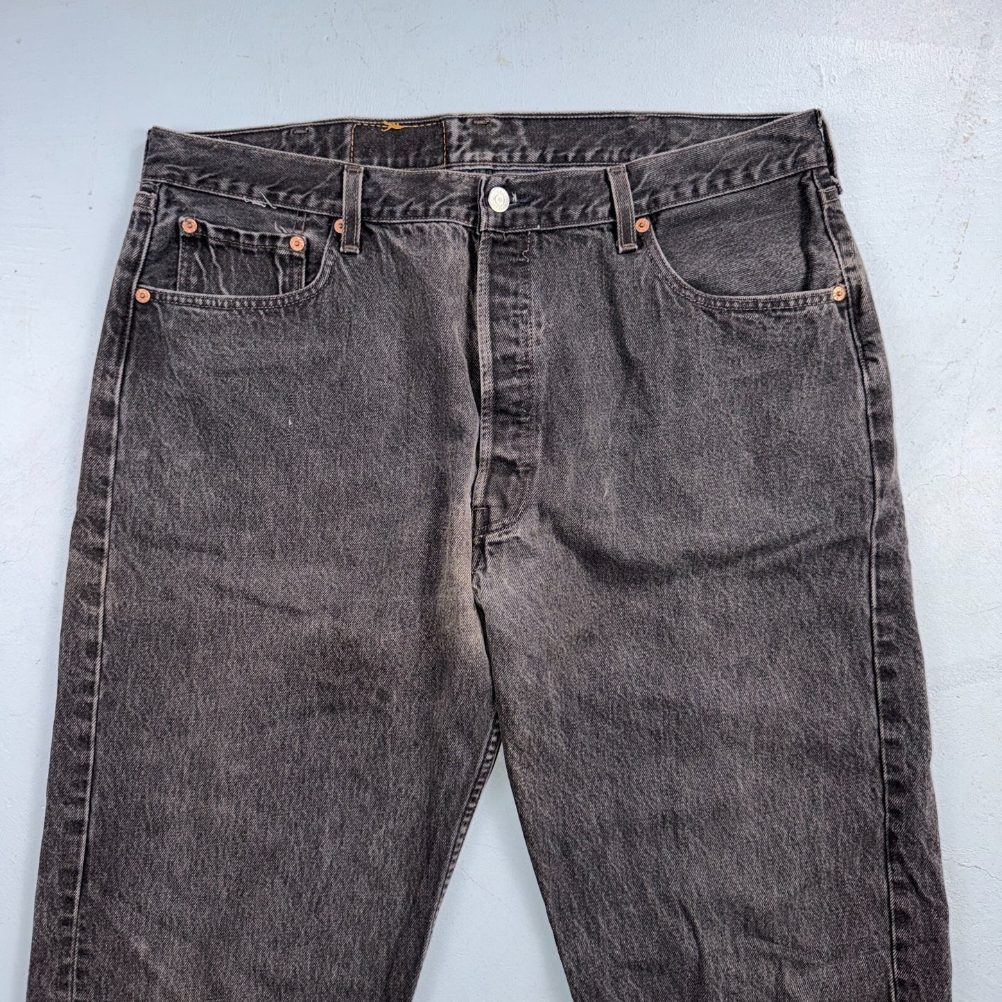 Levis 501 Vintage 90s USA XX Straight Leg Jeans Black Light Wash 40x34 Act 37x33