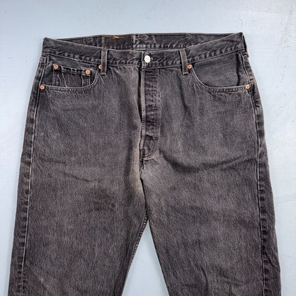 Levis 501 Vintage 90s USA XX Straight Leg Jeans Black Light Wash 40x34 Act 37x33