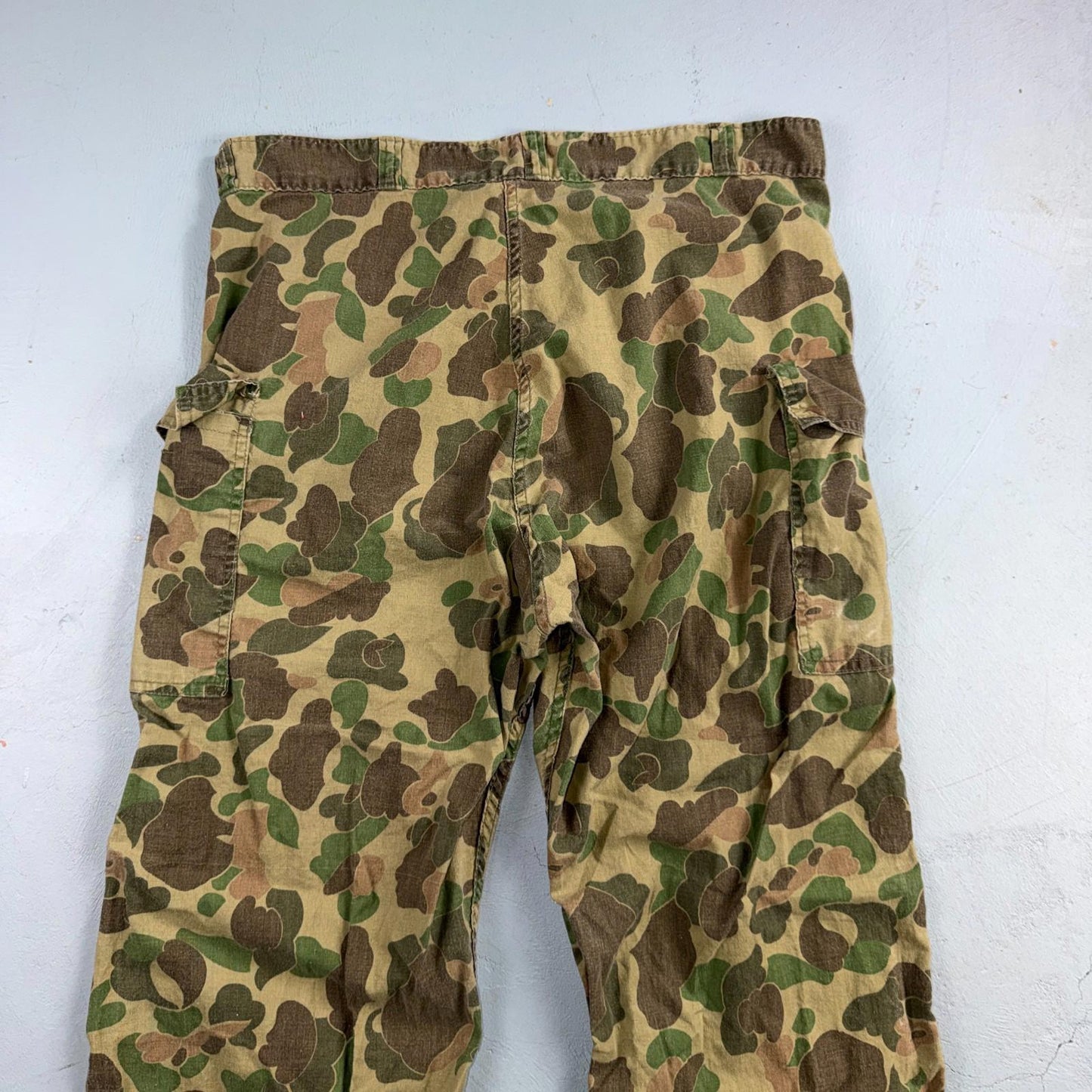 Vintage 40s USMC 13 Star Duck Camo Pants 40s Frogskin WWII Cargo Military 34x28