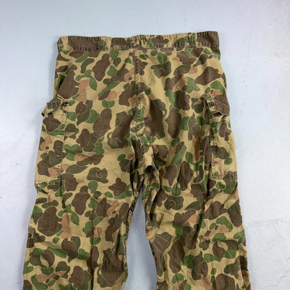 Vintage 40s USMC 13 Star Duck Camo Pants 40s Frogskin WWII Cargo Military 34x28