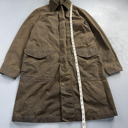 Filson Waxed Trench Coat Size XS Olive Oil Cloth Jacket Rare Mint Condition