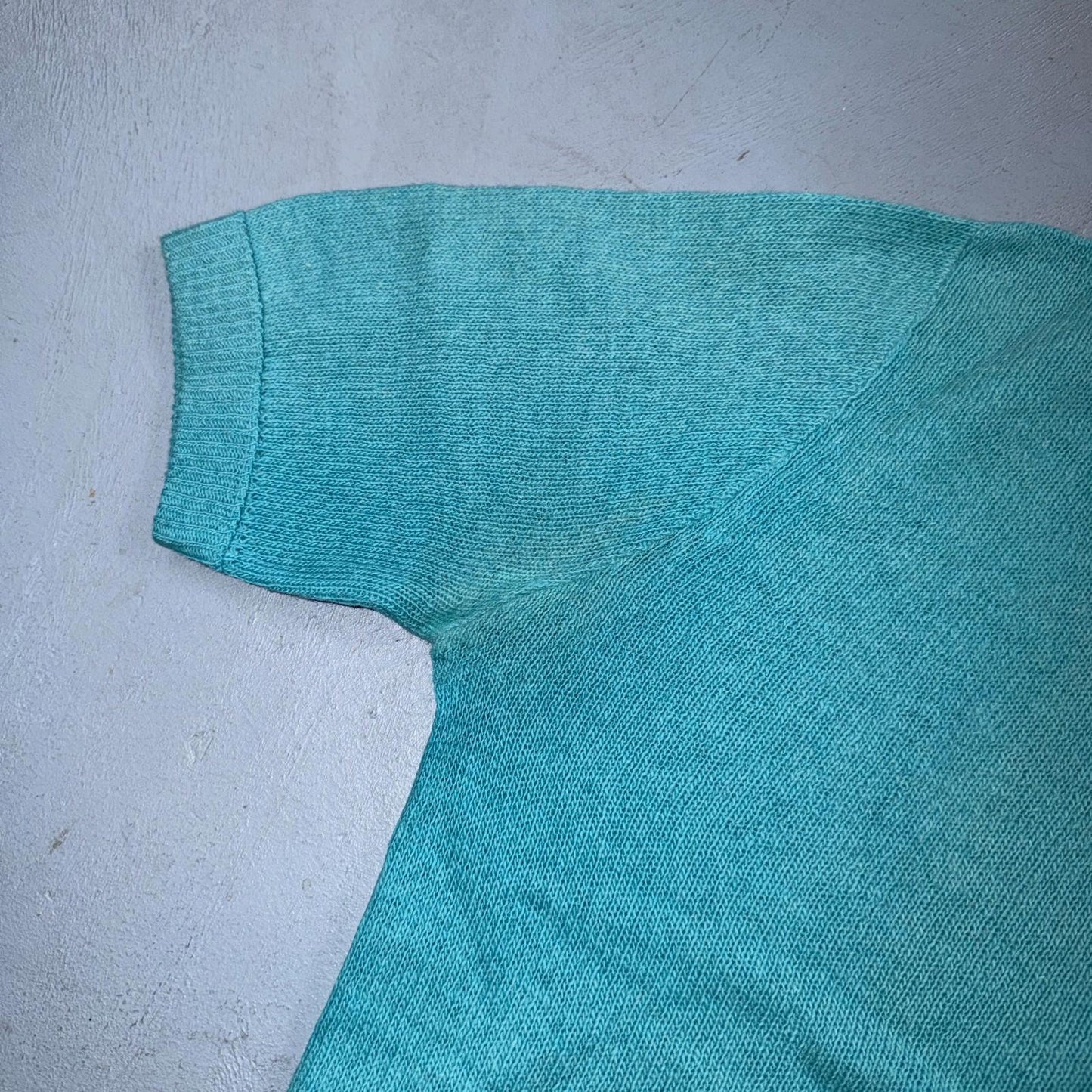 VTG 1940s 1950s Wool Cardigan Sweater Rockabilly Womens Knit Blue Button Rabbit