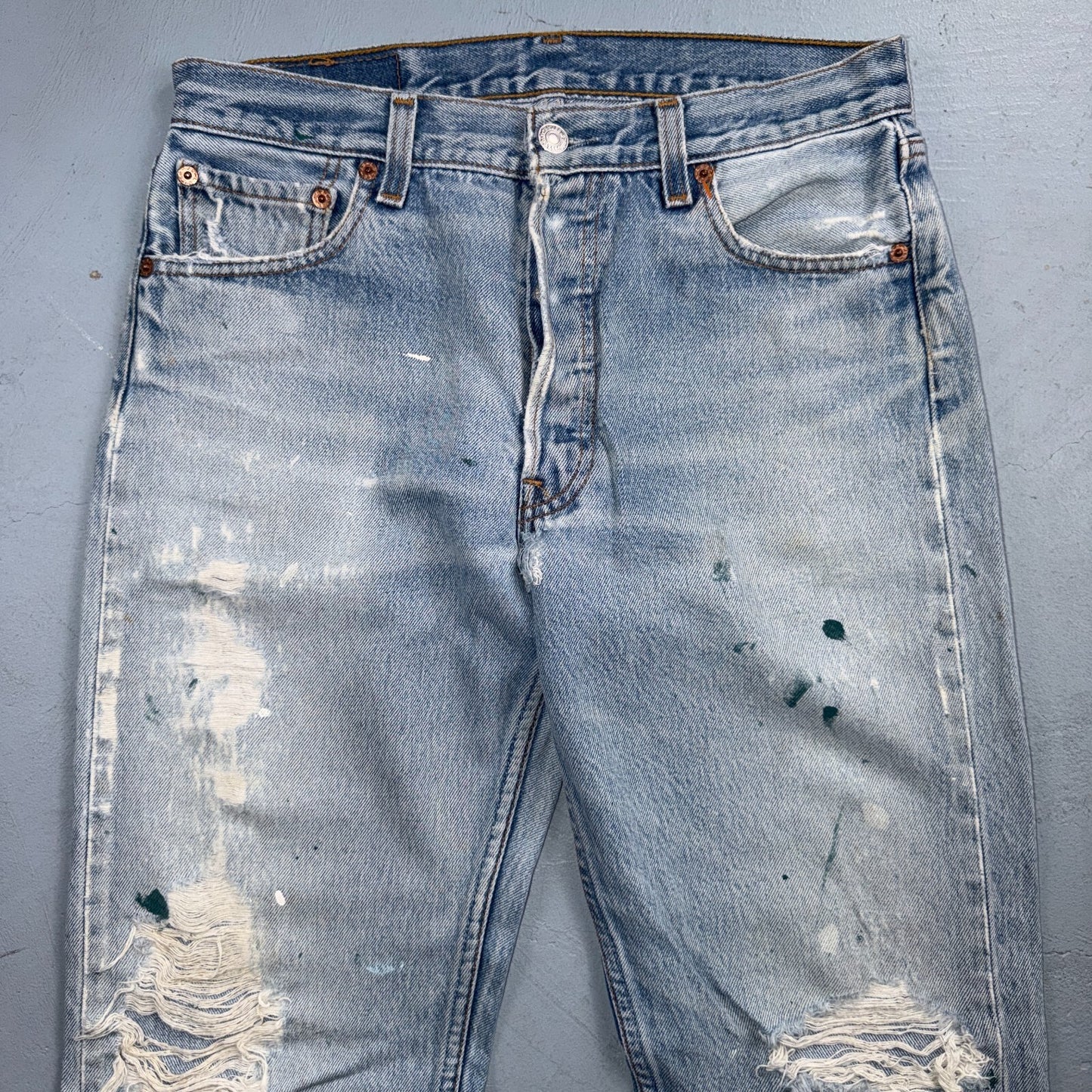 Levis 501 Vintage 90s Y2K XX Straight Leg Jeans Blue Light Wash 31x34 Act 29x29