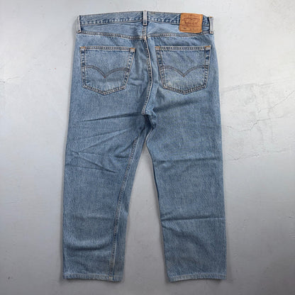 Levis 501 Vintage 90s USA XX Straight Leg Jeans Blue Light Wash 38x30 Act 38x25