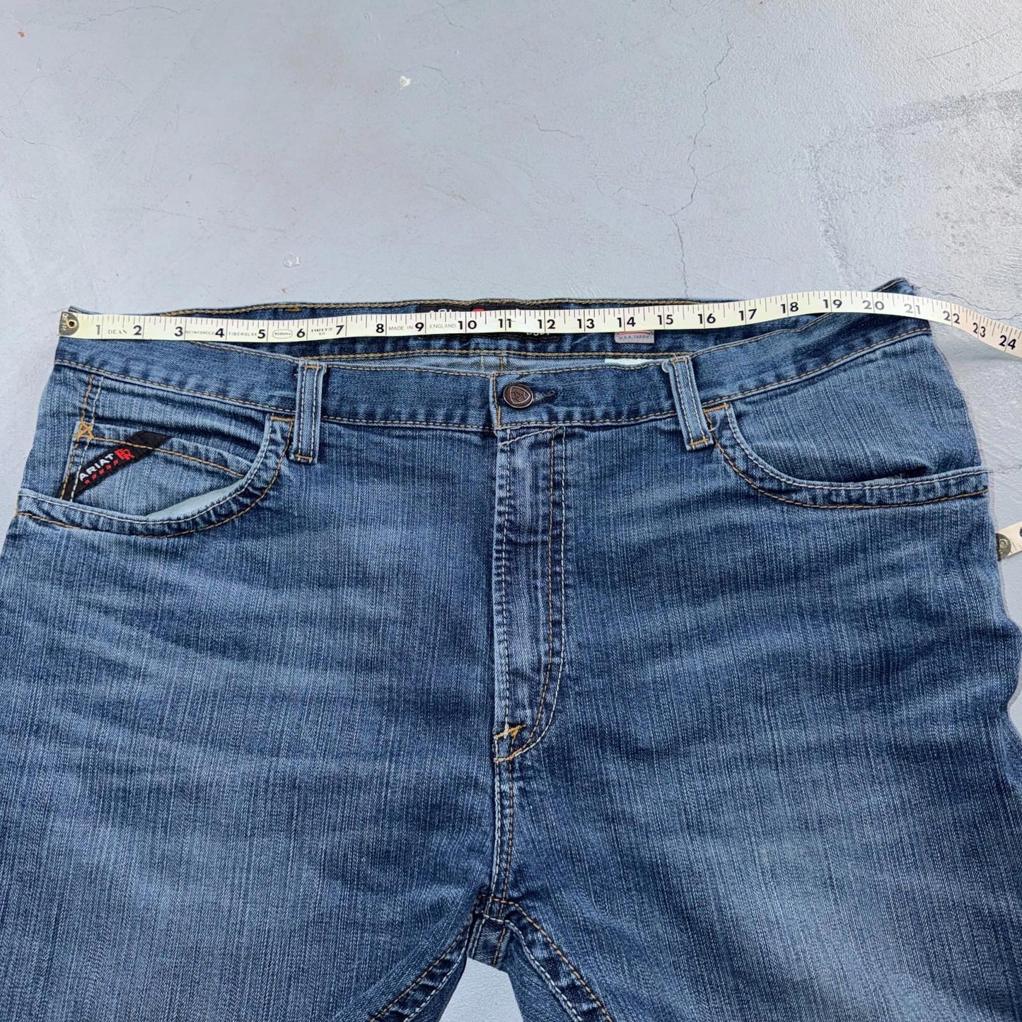 Ariat M4 FR Jeans Mens Blue Flame Resistant Cat 2 Relaxed Boot Cut 42x30 Denim