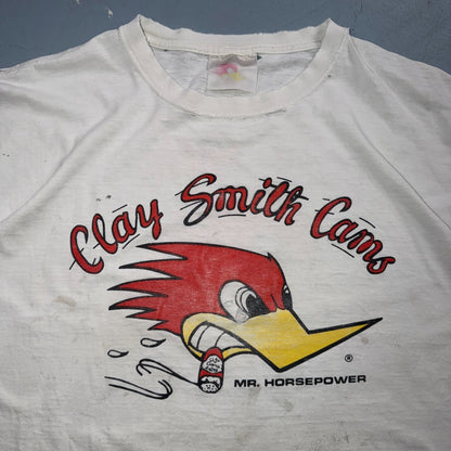 Vintage Clay Smith Cams Mr Horsepower T Shirt Hot Rod Racing Graphic Tee White