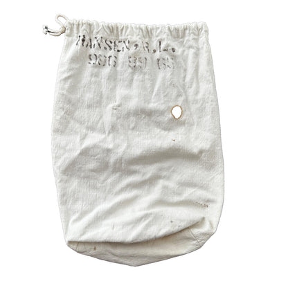 VTG WWII Canvas Garment Laundry Bag White Military Denim 1940s 40s 50s Stencil
