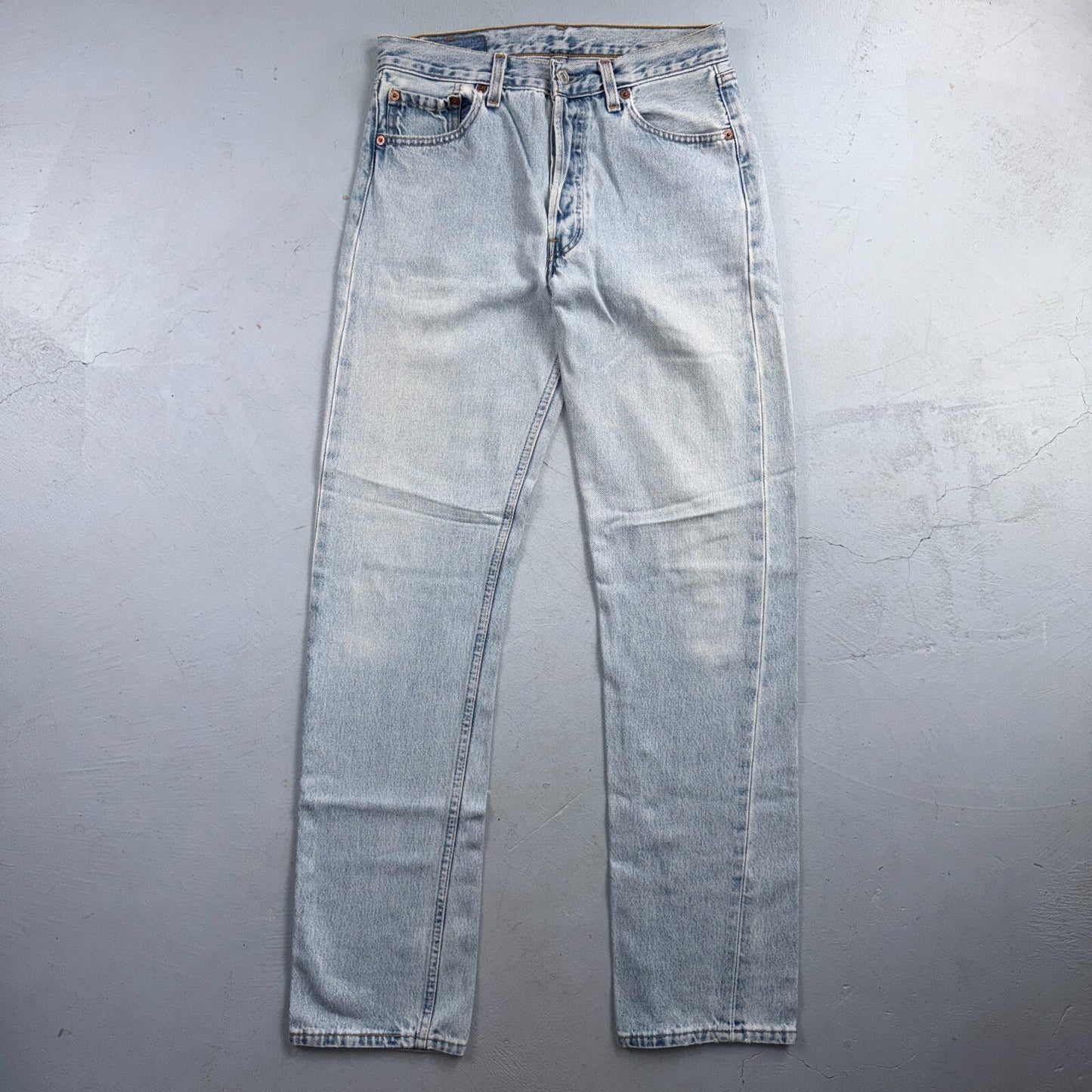 Levis 501 Vintage 90s USA XX Straight Leg Jeans Blue Light Wash 30x34 Act 29x32