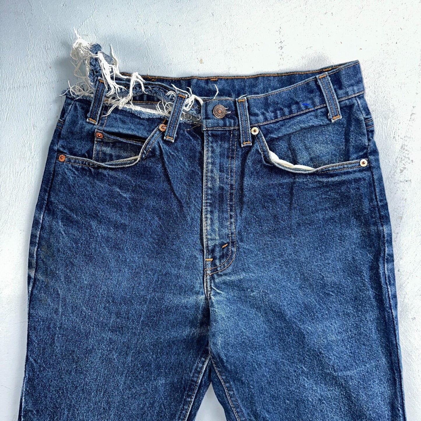Levis 517 Vintage 90s USA Orange Tab Bootcut Flare Blue Worn Jeans Thrash 32x32