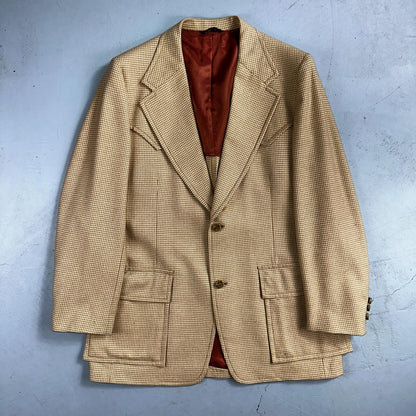 VTG Mens 3 PC Suit 40 Jacket Coat Pants Brown Rockabilly 70s 1970s Complete Fit