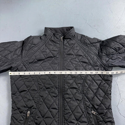 Nike Jacket VTG Womens M Black Quilted Full Zip Mock Neck Pockets Y2K 2000s