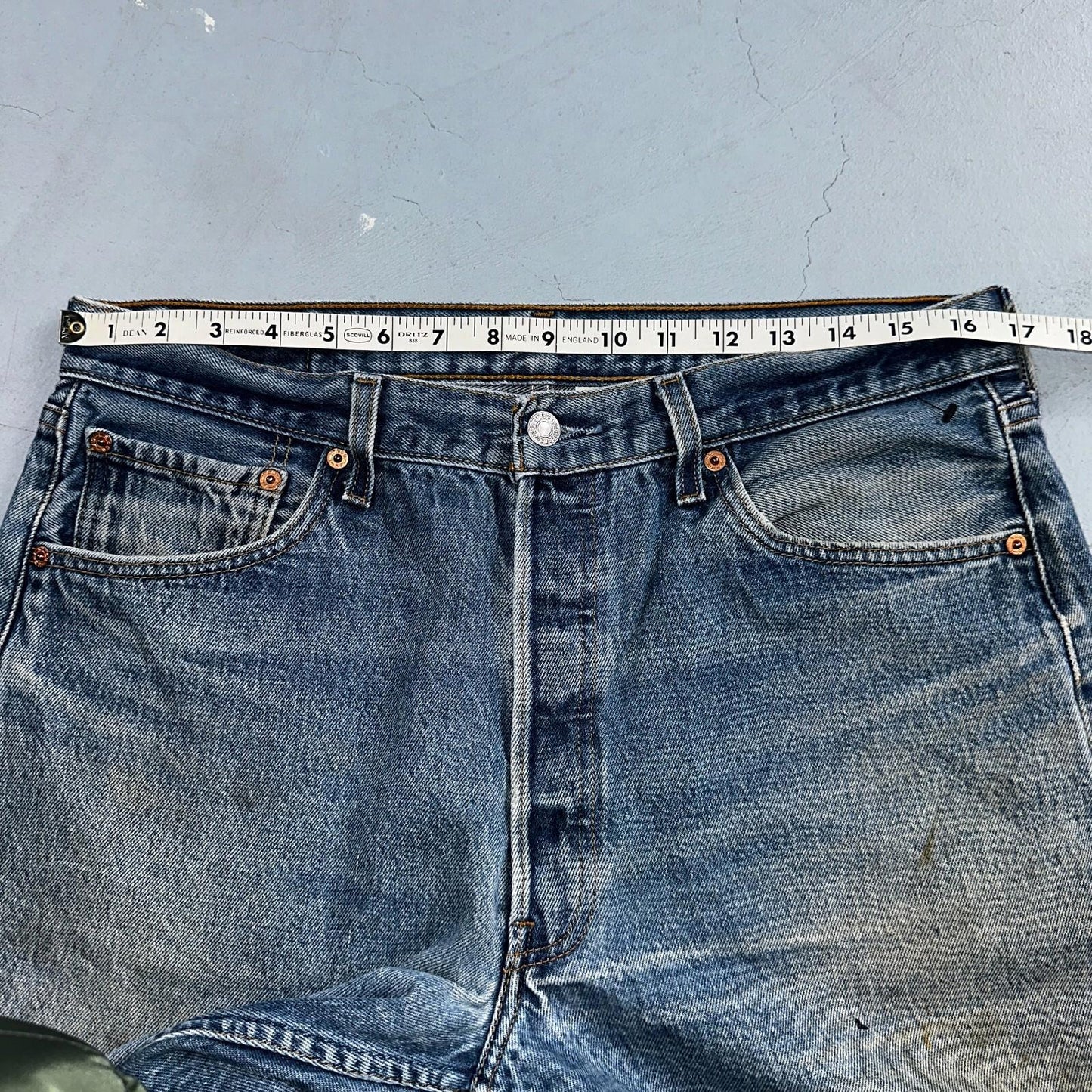 Levis 501 Vintage 90s XX Straight Leg Jeans Y2K Blue Med Wash 36x38 Act 34x33