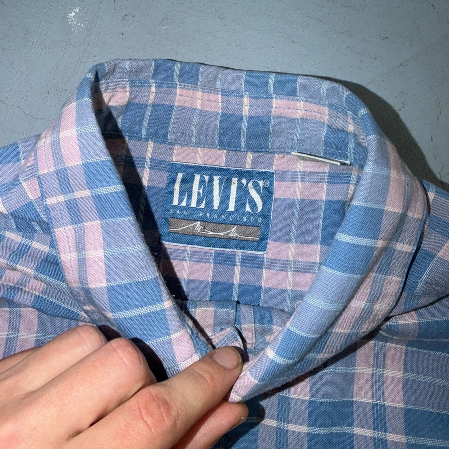 VTG Levis Sutter Creek Flannel Shirt Men’s XL Blue Plaid Blue Label BIG E 90s