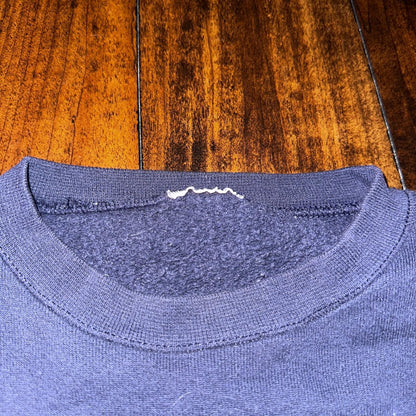 Navy Blue Sweatshirt Workout Crewneck 90s Y2K Vintage Gym Thrashed 2XL